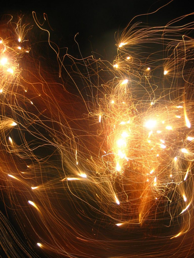 Sparks during long exposure