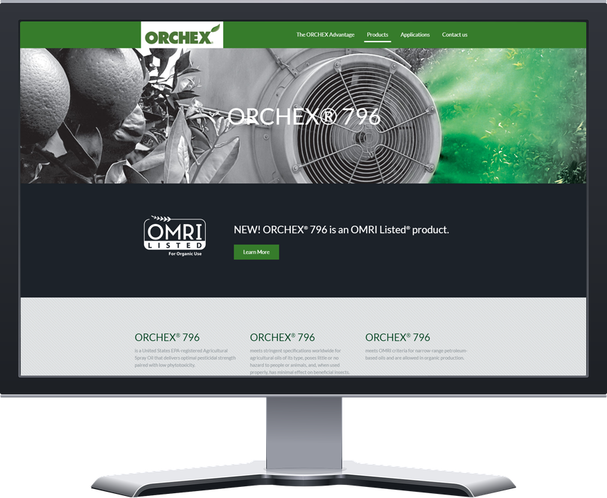 Orchex 796 website page