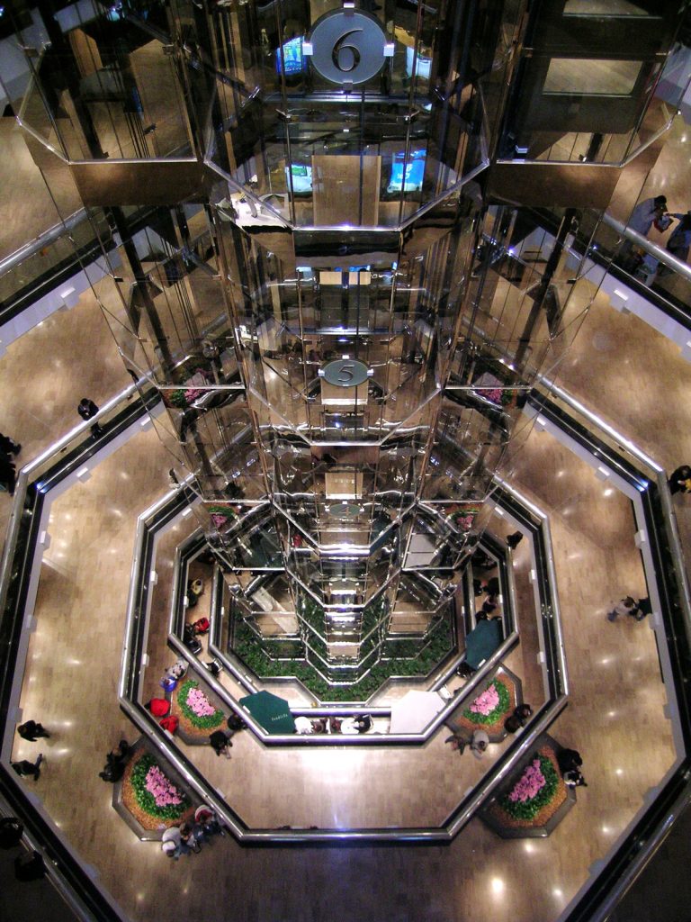 Chicago Watertower shopping mall elevators