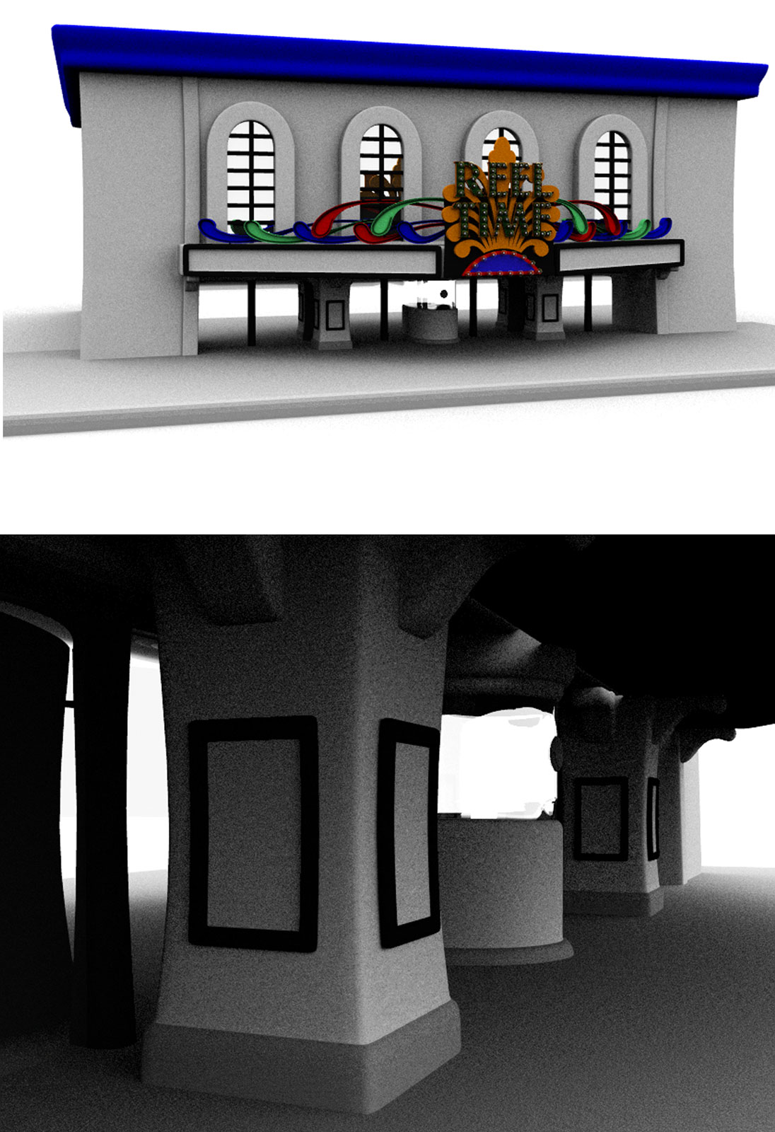 3D rendering of Reel Time Theater