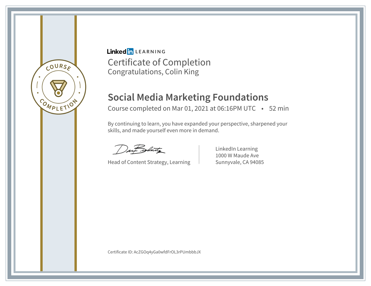 Social Media Marketing-certificate