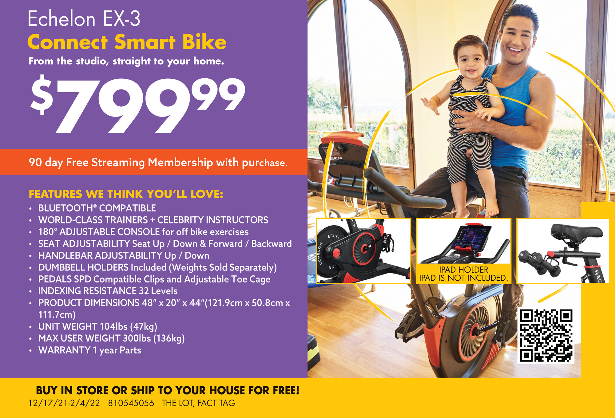 Big Lots Echelon Bike Fact Tag