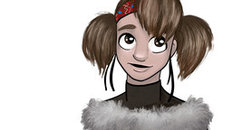 girl with ponytails cartoon character