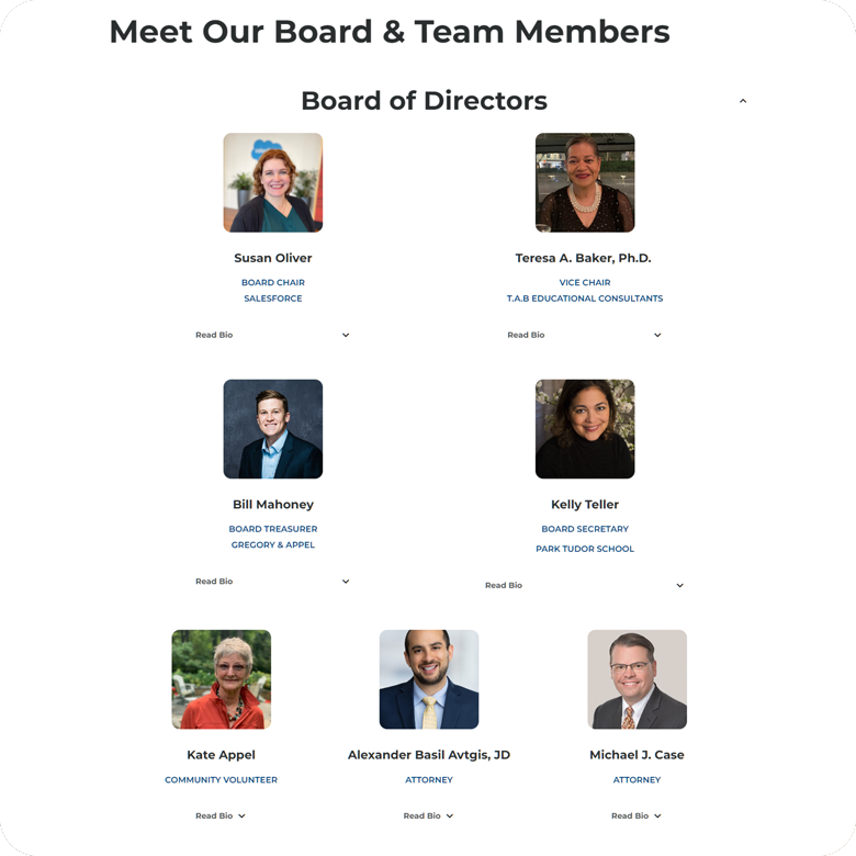 Our board members